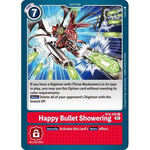 Digimon Trading Card Game Double Diamond Uncommon Happy Bullet Showering BT6-095