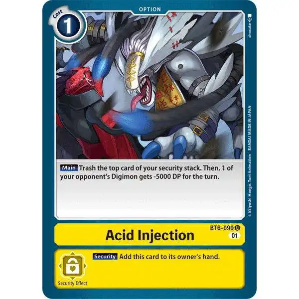 Digimon Trading Card Game Double Diamond Uncommon Acid Injection BT6-099