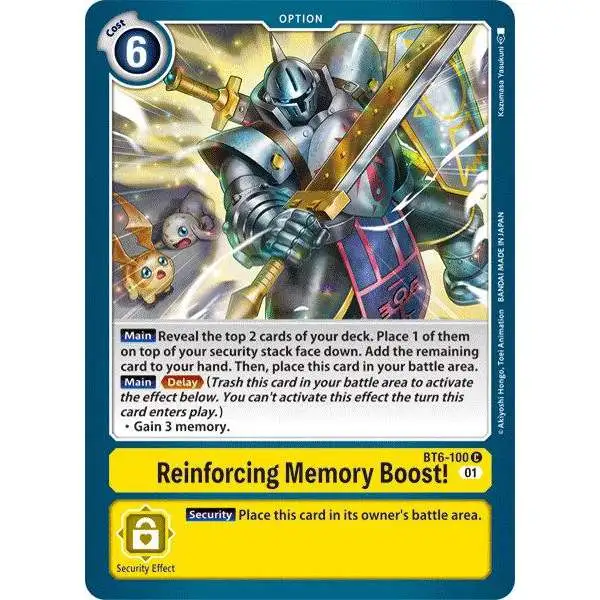 Digimon Trading Card Game Double Diamond Common Reinforcing Memory Boost! BT6-100