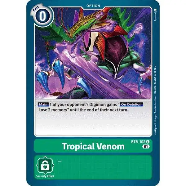 Digimon Trading Card Game Double Diamond Common Tropical Venom BT6-102