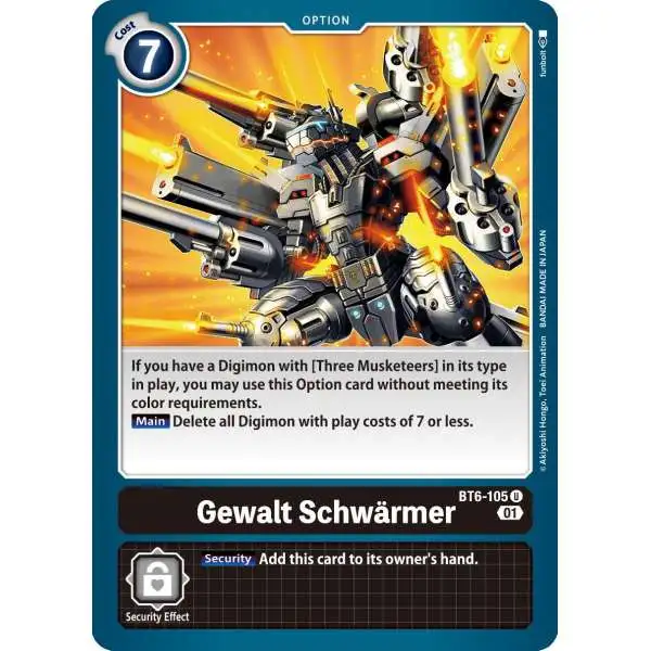 Digimon Trading Card Game Double Diamond Uncommon Gewalt Schwarmer BT6-105