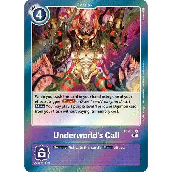 Digimon Trading Card Game Double Diamond Rare Underworld's Call BT6-108