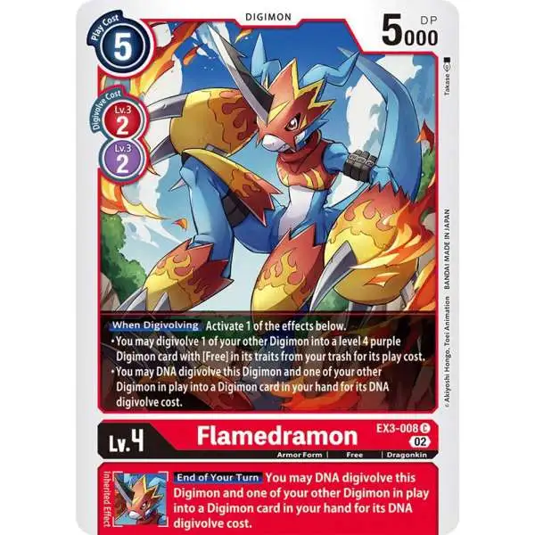 Digimon Trading Card Game Draconic Roar Common Flamedramon EX3-008