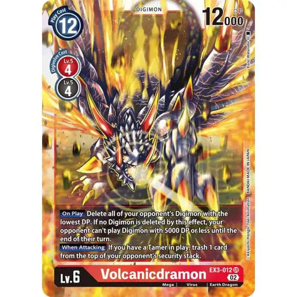 Digimon Trading Card Game Draconic Roar Super Rare Volcanicdramon EX3-012