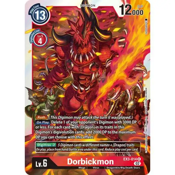 Digimon Trading Card Game Draconic Roar Rare Dorbickmon EX3-014