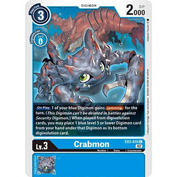 Digimon Trading Card Game Draconic Roar Common Crabmon EX3-015