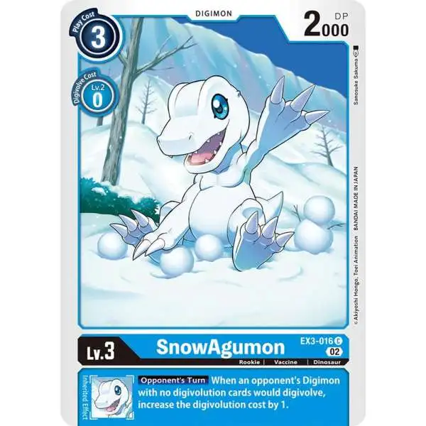 Digimon Trading Card Game Draconic Roar Common SnowAgumon EX3-016