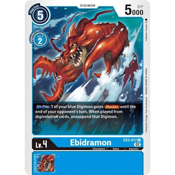 Digimon Trading Card Game Draconic Roar Common Ebidramon EX3-017