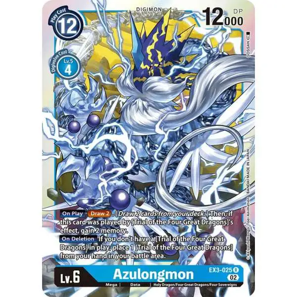 Digimon Trading Card Game Draconic Roar Rare Azulongmon EX3-025