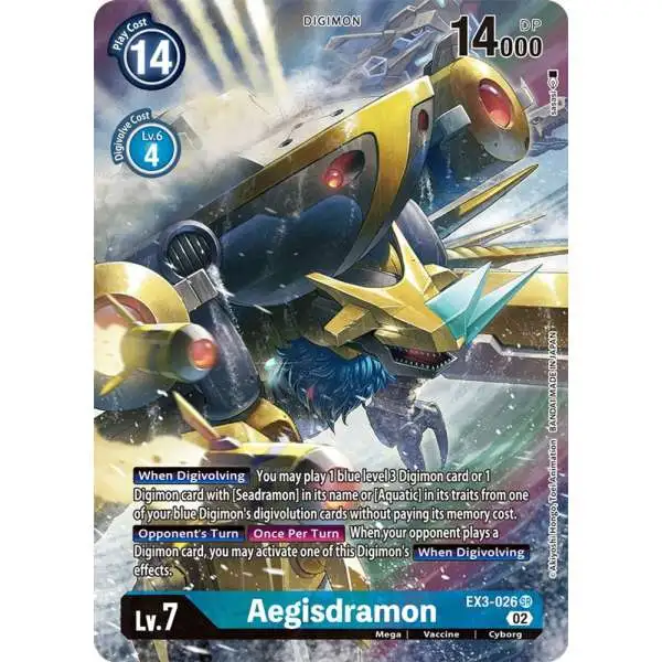 Digimon Trading Card Game Draconic Roar Super Rare Aegisdramon EX3-026 [Alternate Art]