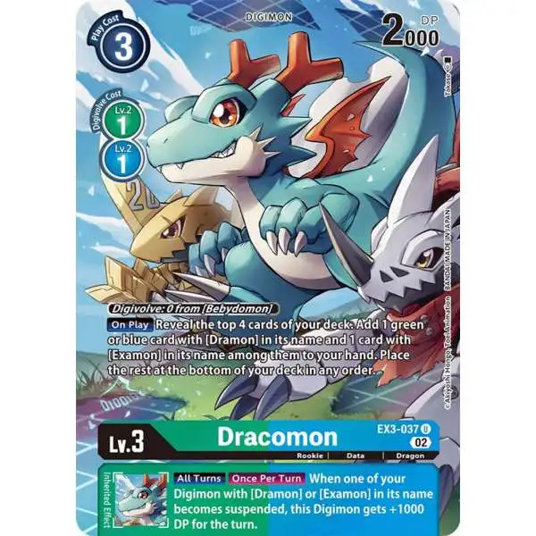 Digimon Trading Card Game Draconic Roar Uncommon Dracomon EX3-037 [Alternate Art]