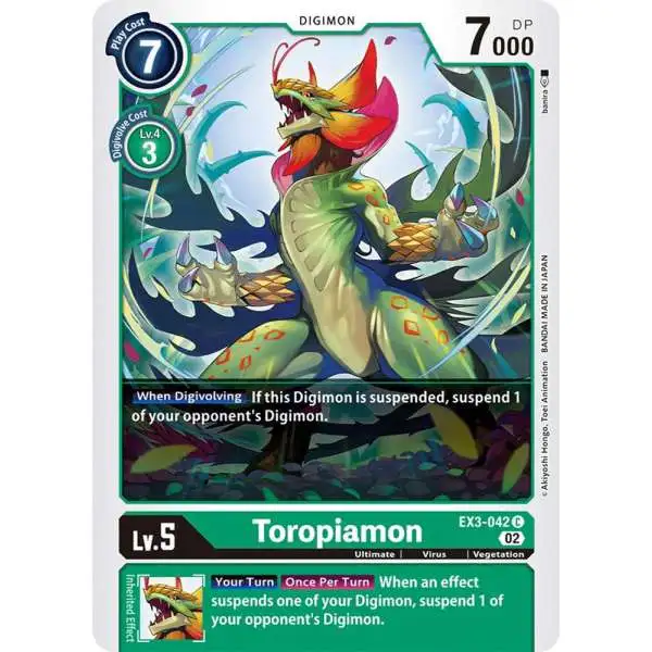 Digimon Trading Card Game Draconic Roar Common Toropiamon EX3-042