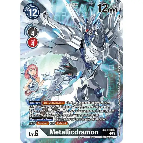 Digimon Trading Card Game Draconic Roar Super Rare Metallicdramon EX3-053 [Alternate Art]