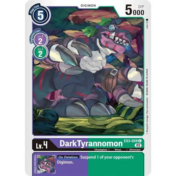 Digimon Trading Card Game Draconic Roar Common DarkTyrannomon EX3-059