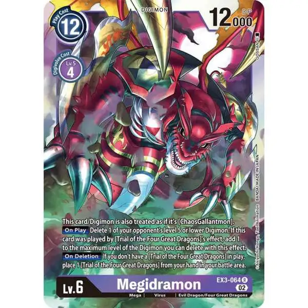 Digimon Trading Card Game Draconic Roar Rare Megidramon EX3-064