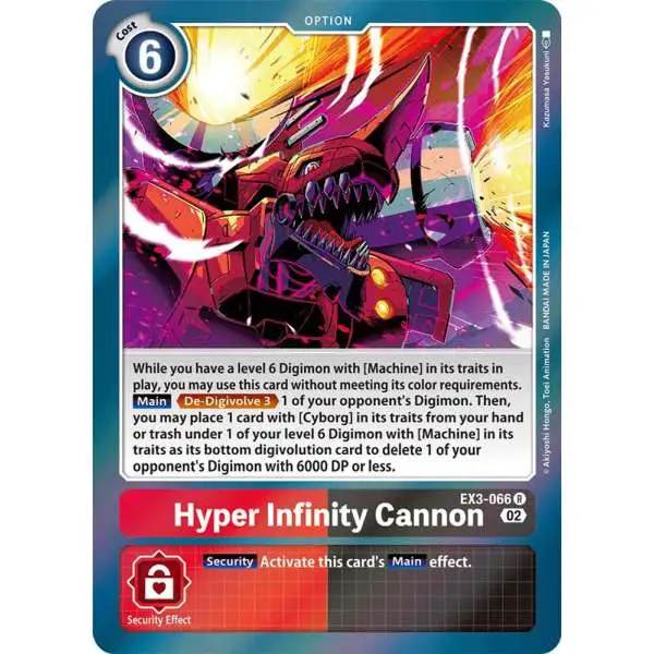 Digimon Trading Card Game Draconic Roar Rare Hyper Infinity Cannon EX3-066