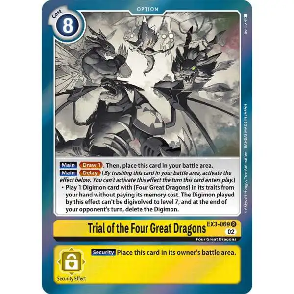 Digimon Trading Card Game Draconic Roar Rare Trial of the Four Great Dragons EX3-069