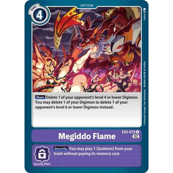 Digimon Trading Card Game Draconic Roar Common Megiddo Flame EX3-072