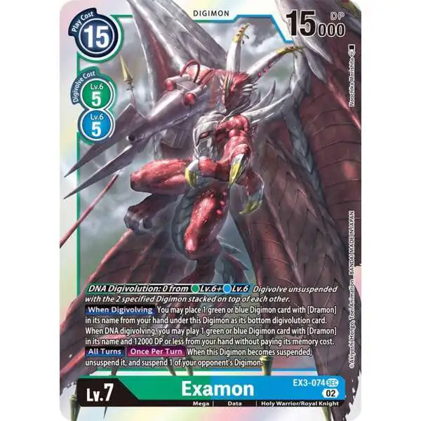 Digimon Trading Card Game Draconic Roar Secret Rare Examon EX3-074