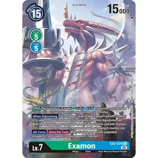 Digimon Trading Card Game Draconic Roar Secret Rare Examon EX3-074 [Alternate Art]