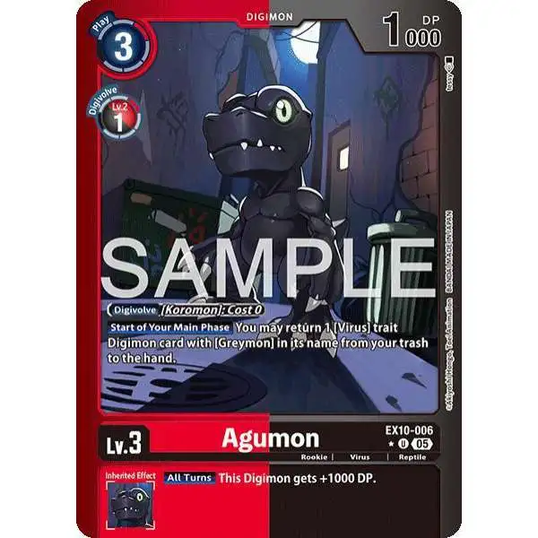 Digimon Trading Card Game Sinister Order Uncommon FOIL Agumon EX10-006