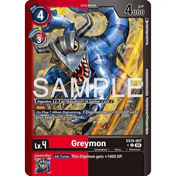 Digimon Trading Card Game Sinister Order Common FOIL Greymon EX10-007