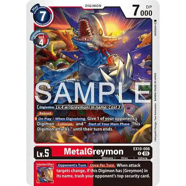 Digimon Trading Card Game Sinister Order Rare MetalGreymon EX10-008