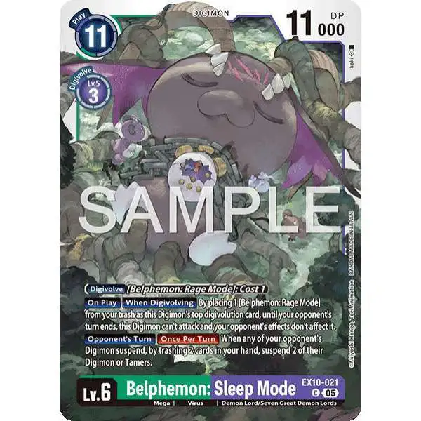 Digimon Trading Card Game Sinister Order Common Belphemon: Sleep Mode EX10-021