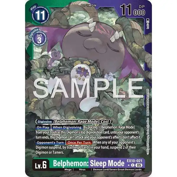 Digimon Trading Card Game Sinister Order Common Belphemon: Sleep Mode EX10-021 [Limited Foil]