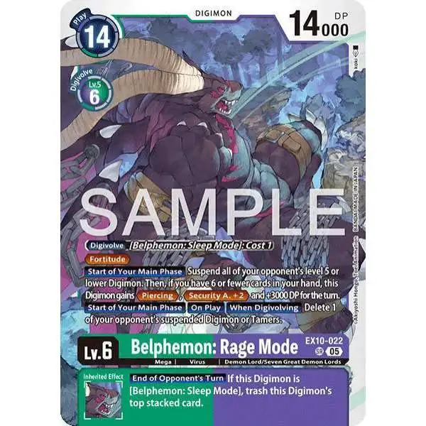 Digimon Trading Card Game Sinister Order Super Rare Belphemon: Rage Mode EX10-022
