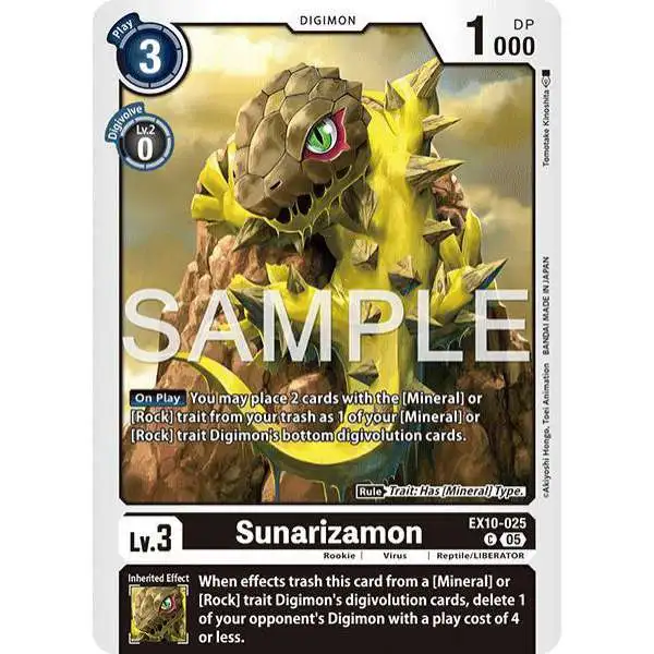 Digimon Trading Card Game Sinister Order Common Sunarizamon EX10-025