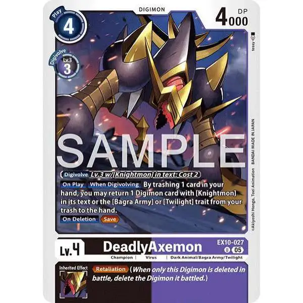 Digimon Trading Card Game Sinister Order Uncommon DeadlyAxemon EX10-027