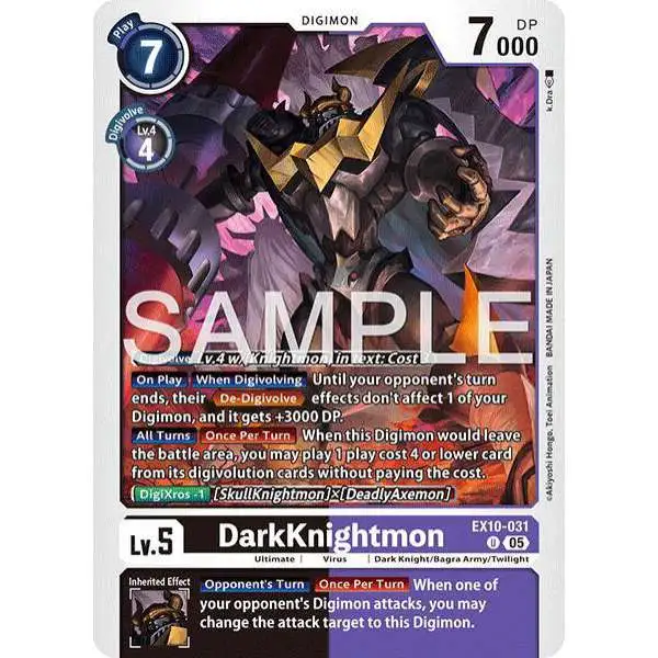Digimon Trading Card Game Sinister Order Uncommon DarkKnightmon EX10-031