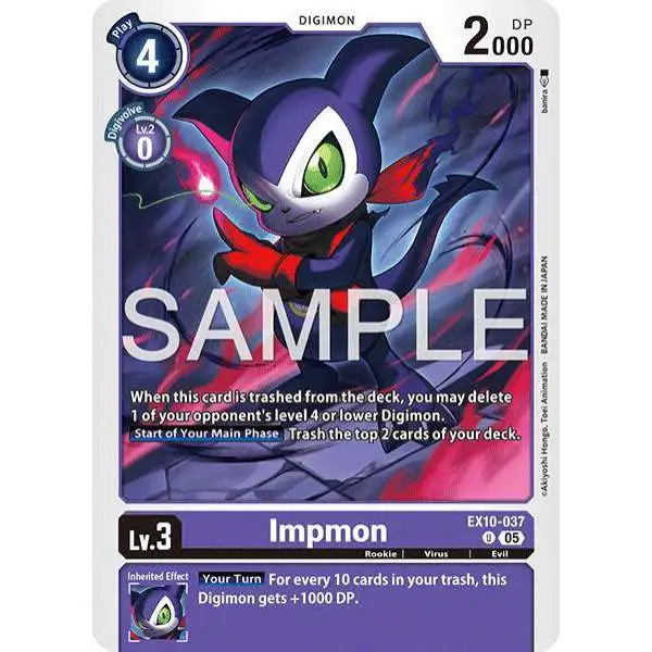 Digimon Trading Card Game Sinister Order Uncommon Impmon EX10-037
