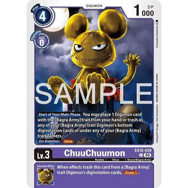 Digimon Trading Card Game Sinister Order Common ChuuChuumon EX10-039