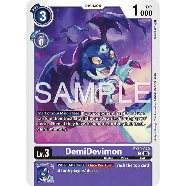Digimon Trading Card Game Sinister Order Common DemiDevimon EX10-040