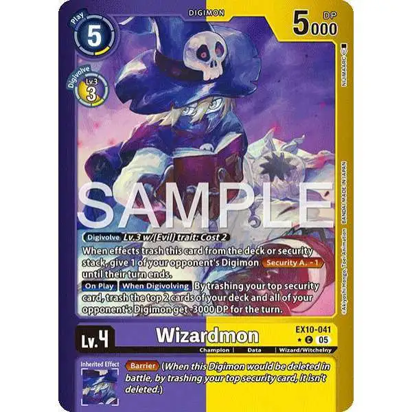 Digimon Trading Card Game Sinister Order Common FOIL Wizardmon EX10-041