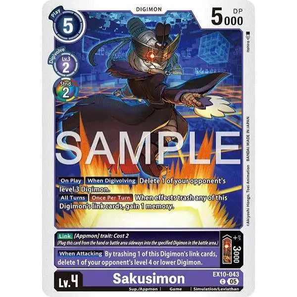 Digimon Trading Card Game Sinister Order Common Sakusimon EX10-043