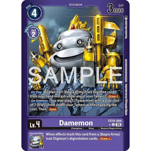 Digimon Trading Card Game Sinister Order Common FOIL Damemon EX10-044
