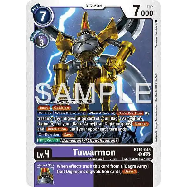 Digimon Trading Card Game Sinister Order Uncommon Tuwarmon EX10-045