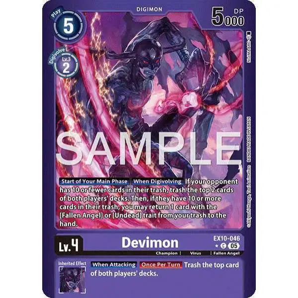 Digimon Trading Card Game Sinister Order Common FOIL Devimon EX10-046