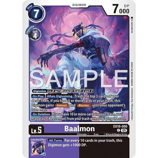 Digimon Trading Card Game Sinister Order Common Baalmon EX10-050