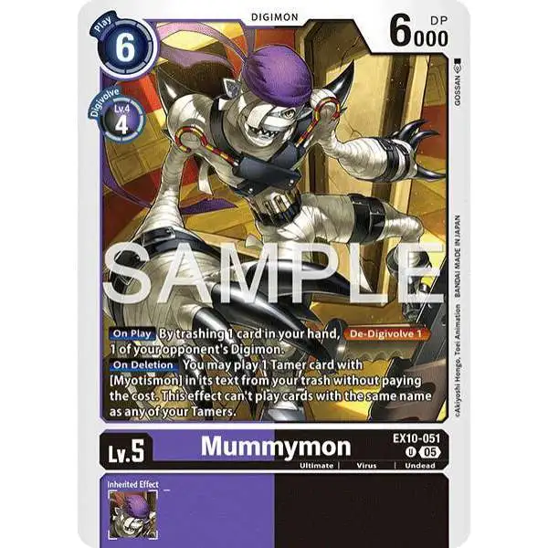 Digimon Trading Card Game Sinister Order Uncommon Mummymon EX10-051