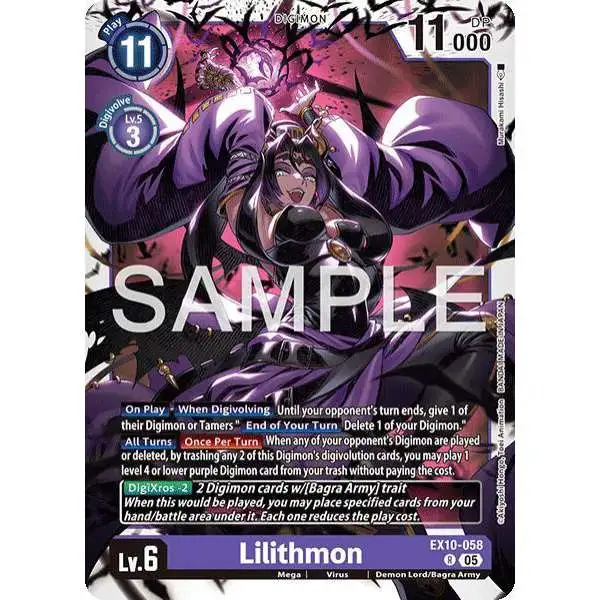 Digimon Trading Card Game Sinister Order Rare Lilithmon EX10-058