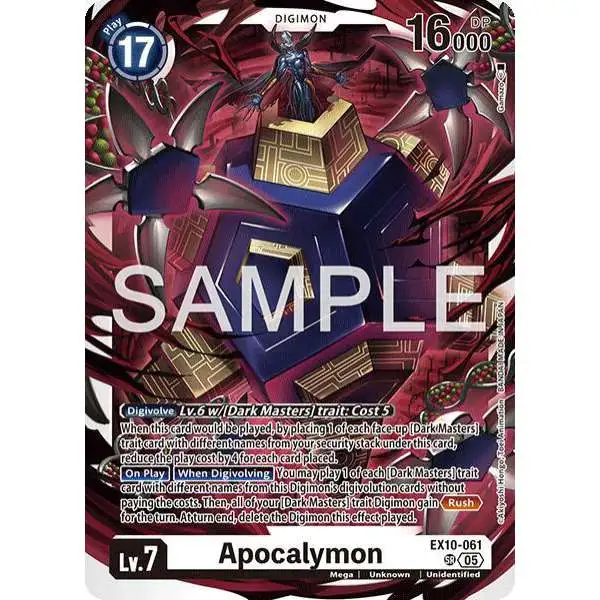 Digimon Trading Card Game Sinister Order Super Rare Apocalymon EX10-061