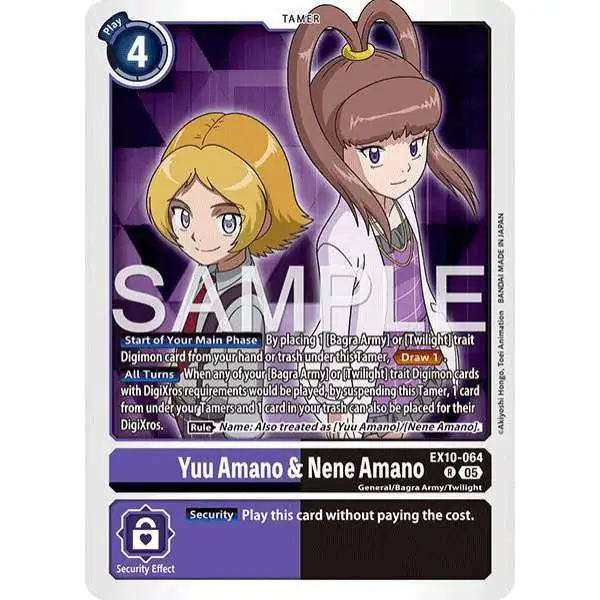 Digimon Trading Card Game Sinister Order Rare Yuu Amano & Nene Amano EX10-064