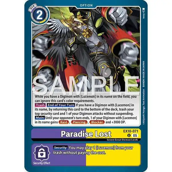 Digimon Trading Card Game Sinister Order Uncommon Paradise Lost EX10-071