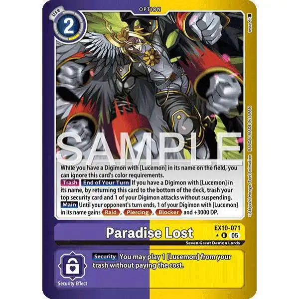 Digimon Trading Card Game Sinister Order Uncommon FOIL Paradise Lost EX10-071