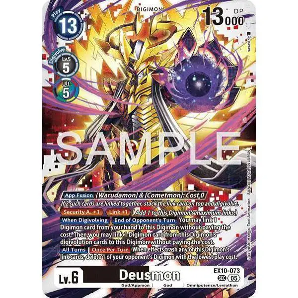 Digimon Trading Card Game Sinister Order Secret Rare Deusmon EX10-073