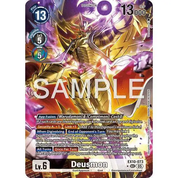 Digimon Trading Card Game Sinister Order Secret Rare Deusmon EX10-073 [Alternate Art]